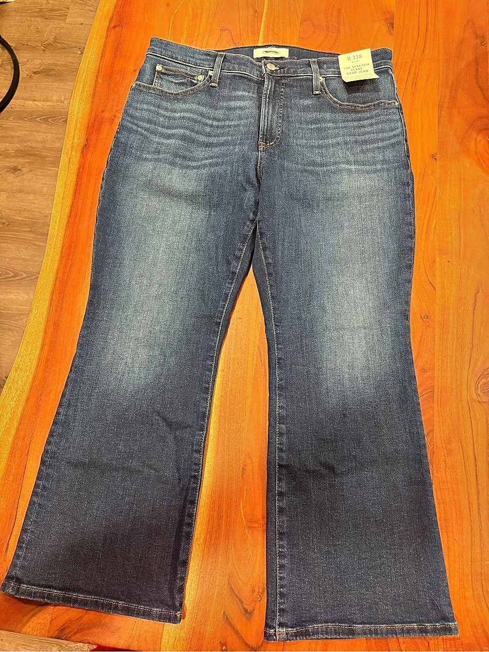 Madewell The Stretch Flare Crop Jean Blue Waist 31